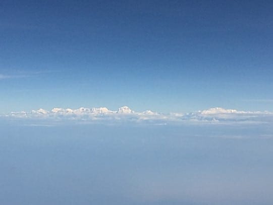 A View of the Himalayas flying into Kathmandu (www.abrotherabroad.com)