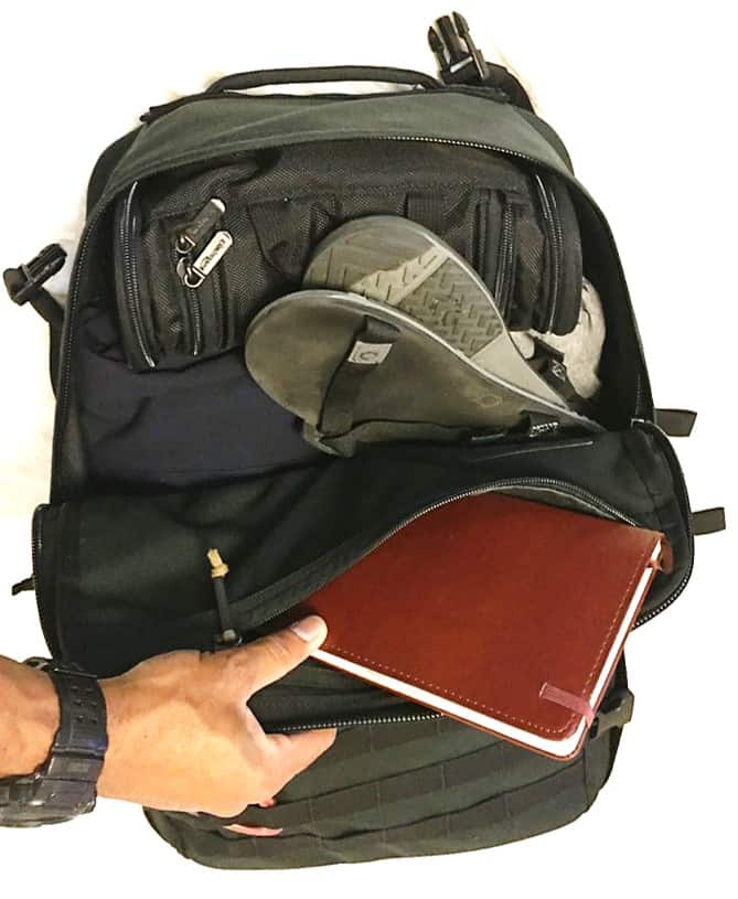 The GORUCK GR3 easy access design makes it the perfect world travel backpack