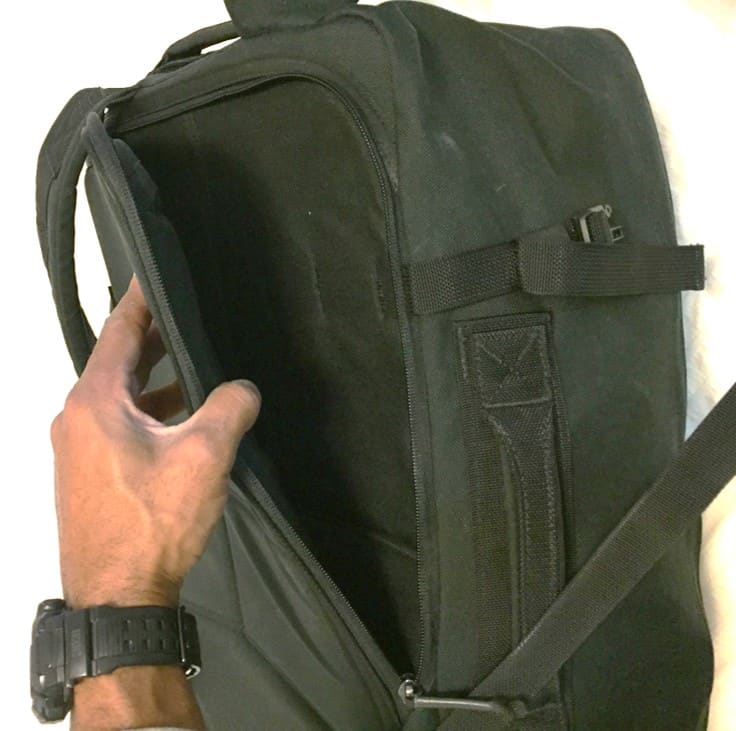 The GORUCK GR3 laptop compartment is easily and quickly accessible for security checkpoints