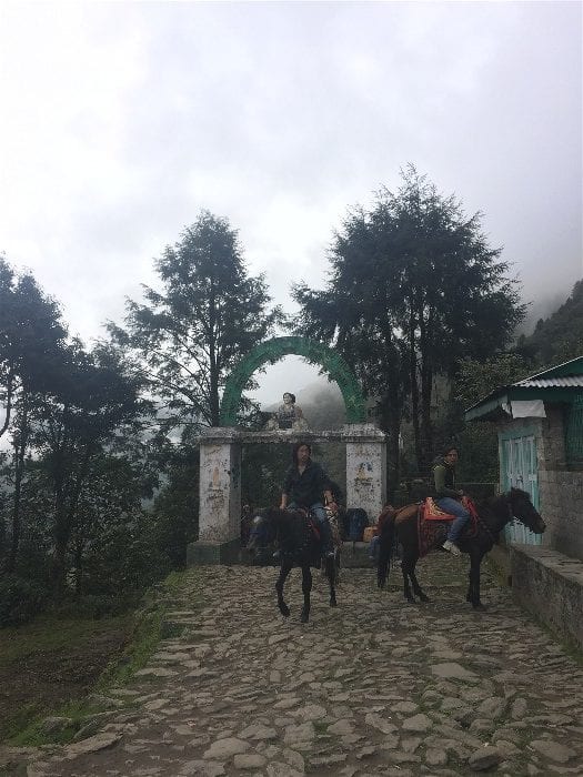Arches at the edge of Lukla welcome trekkers onto the trail leading to Everest