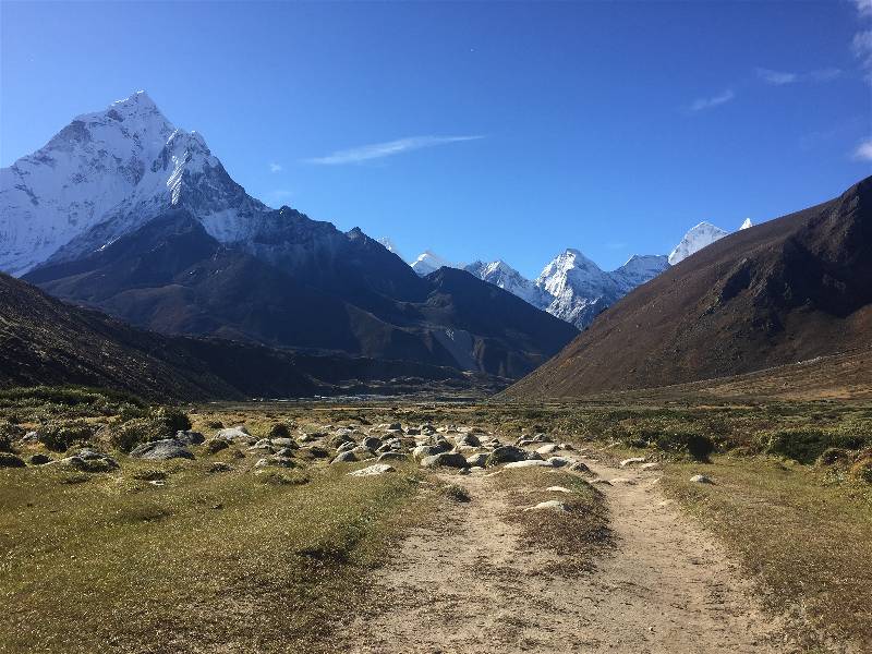 The road to Gorak Shep, through Pheriche, Dughla, and Lobuche