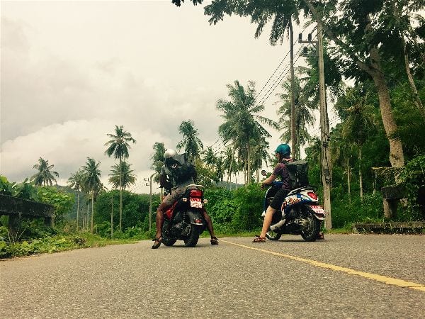 Motorbiking through Thailand wearing the Xero Z-Trail minimalist sandals