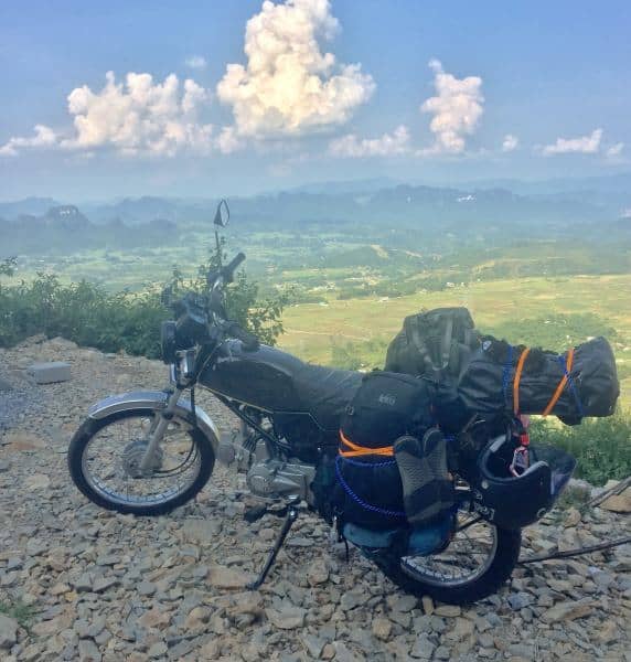 The REI Trail 40 backpack kept going tough on a motorbike tour throgh Vietnam, up to China, and down through Laos 