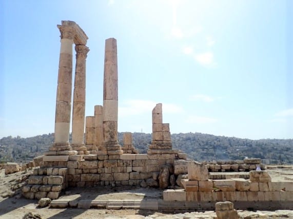 The Temple of Hercules sits atop the hill of the Citadel, overlooking Amman | Amman, Jordan Travel