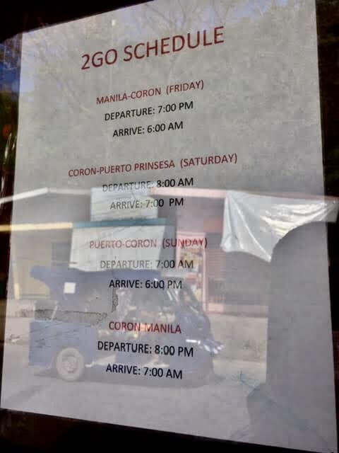 Coron to Manila and Manila to Coron Ferry Schedule with 2GO Ferry