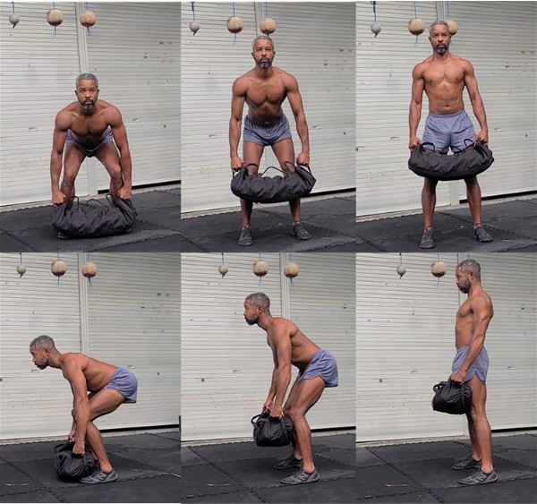 Sandbag hang deals power clean