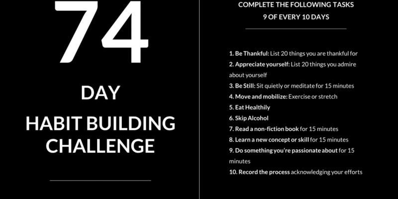 The 74 Day Habit Building Challenge: Build A Remarkable, Stronger You in 74 Days with These 10 Powerful Tasks
