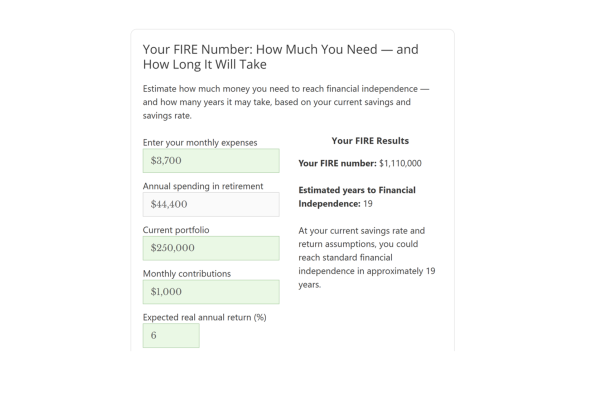 “FIRE Calculator”: How much do you need to financially independent or retire early?