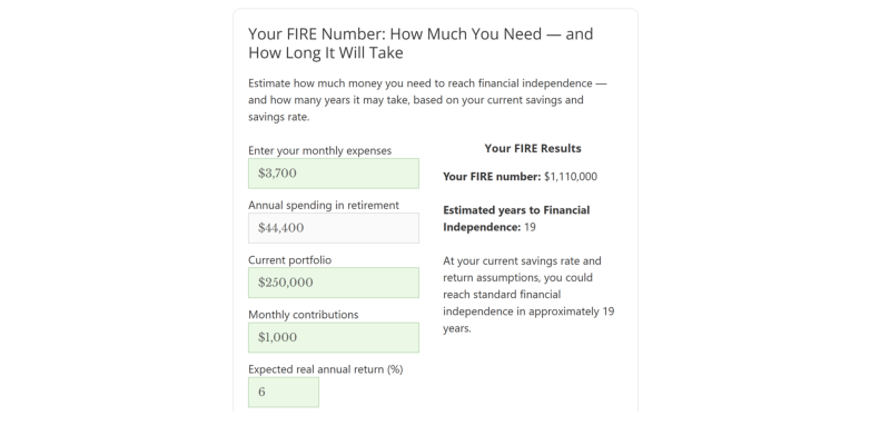 “FIRE Calculator”: How much do you need to financially independent or retire early?