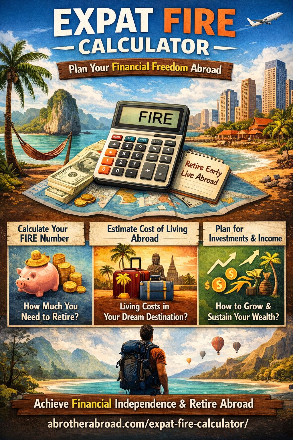Expat FIRE Calculator - Financial Independence and Retiring Early by ABrotherAbroad